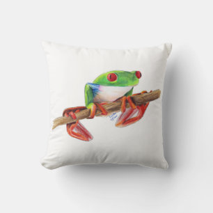 Treefrog tree frog cute animal illustration drawin cushion