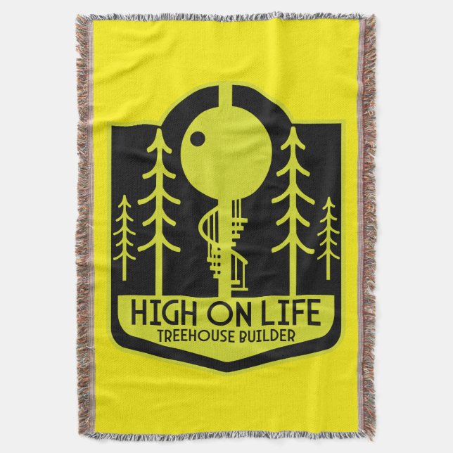 Treehouse Boy Back To School Throw Blanket (Front Vertical)