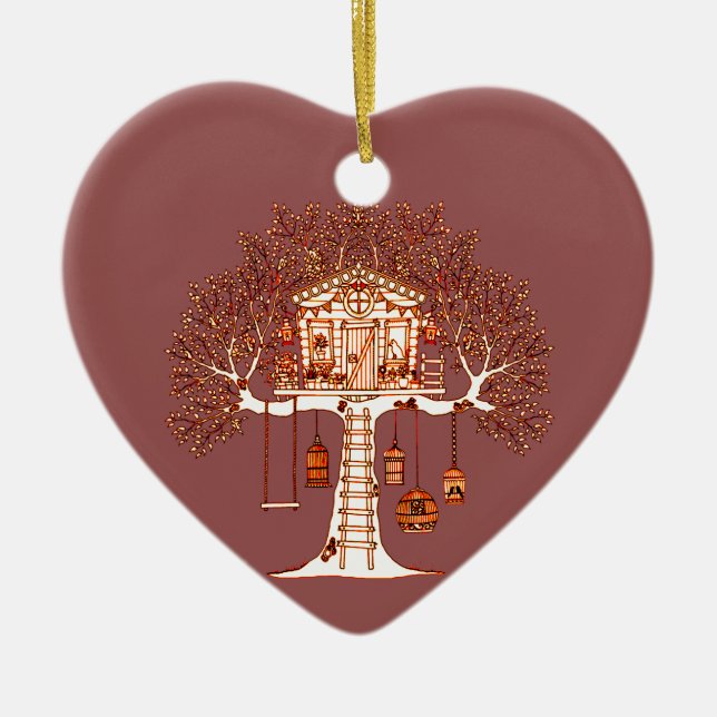 Treehouse Ceramic Tree Decoration (Front)