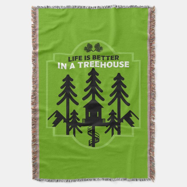 Treehouse Kids Back To School Throw Blanket (Front Vertical)