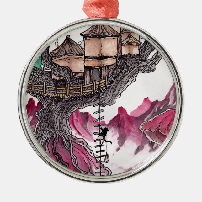 Treehouse Metal Tree Decoration (Front)