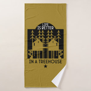 Treehouse Playhouse Back To School Bath Towel