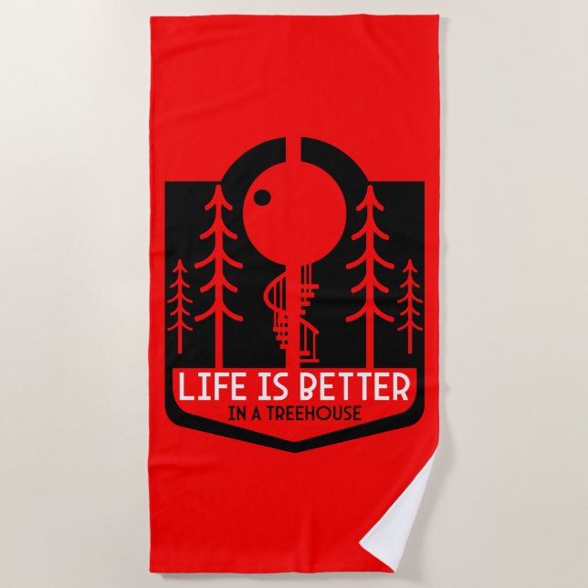 Treehouse Playhouse Back To School Beach Towel (Front)