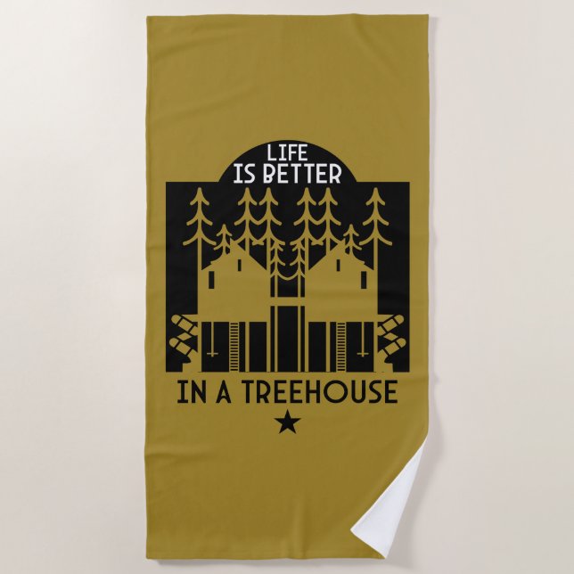 Treehouse Playhouse Back To School Beach Towel (Front)