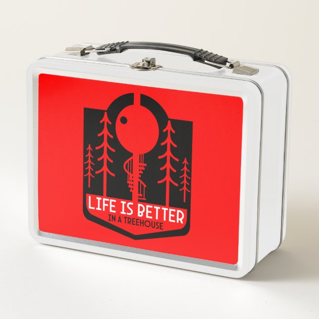 Treehouse Playhouse Back To School Metal Lunch Box (Front)