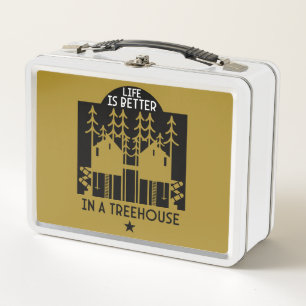 Treehouse Playhouse Back To School Metal Lunch Box