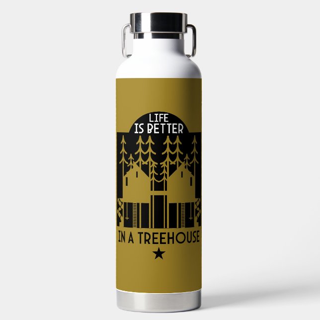 Treehouse Playhouse Back To School Water Bottle (Front)