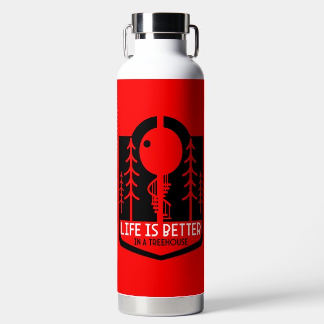 Treehouse Playhouse Back To School Water Bottle (Front)