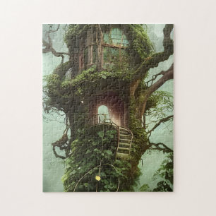 Treehouse with Ivy Jigsaw Puzzle