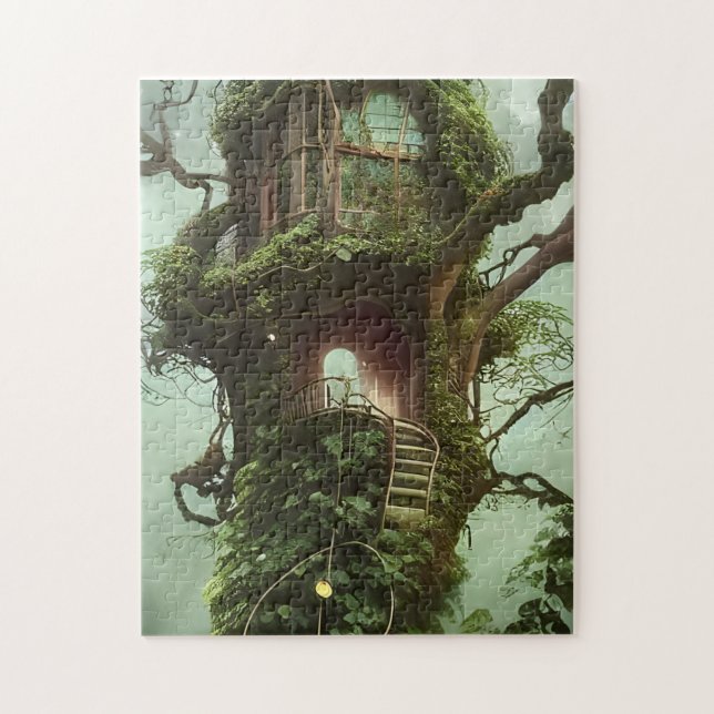 Treehouse with Ivy Jigsaw Puzzle (Vertical)