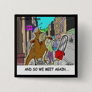 Treehugger Rick London Cartoon Funny Gifts 15 Cm Square Badge