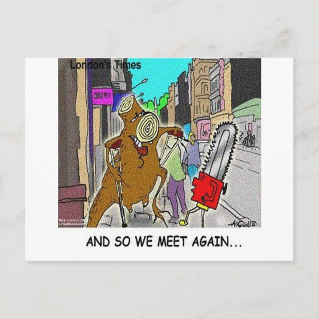 Treehugger Rick London Cartoon Funny Gifts Postcard (Front)