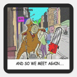 Treehugger Rick London Cartoon Funny Gifts Square Sticker