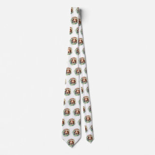 Treeing Walker Christmas Wreath Festive Pup Tie