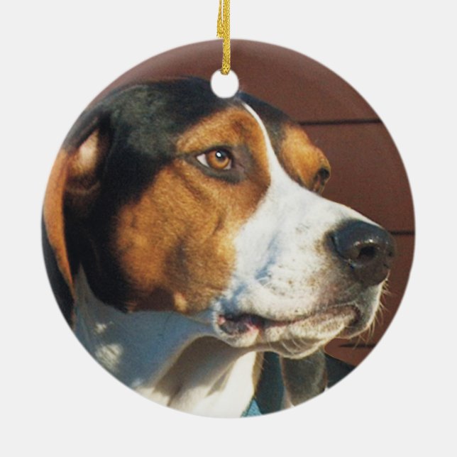 Treeing Walker Coonhound Ceramic Tree Decoration (Back)
