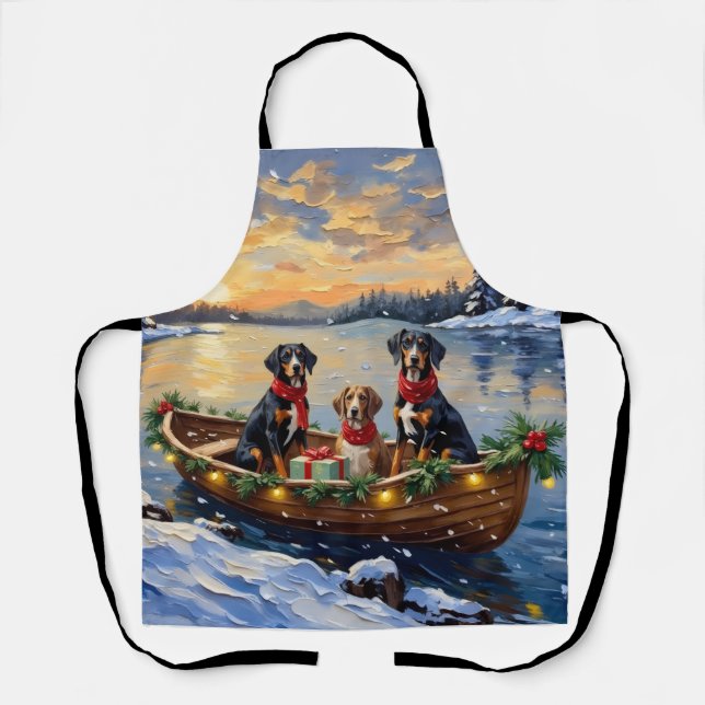 Treeing Walker Coonhound Christmas Boat Holiday Apron (Front)
