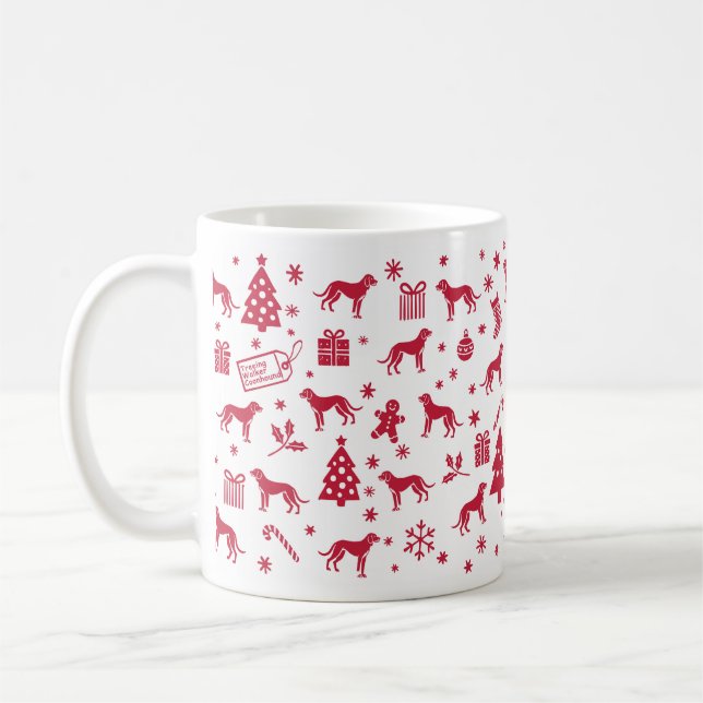 Treeing Walker Coonhound Christmas Design Coffee Mug (Left)