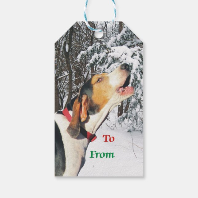 Treeing Walker Coonhound Christmas Gift Tag (Back)