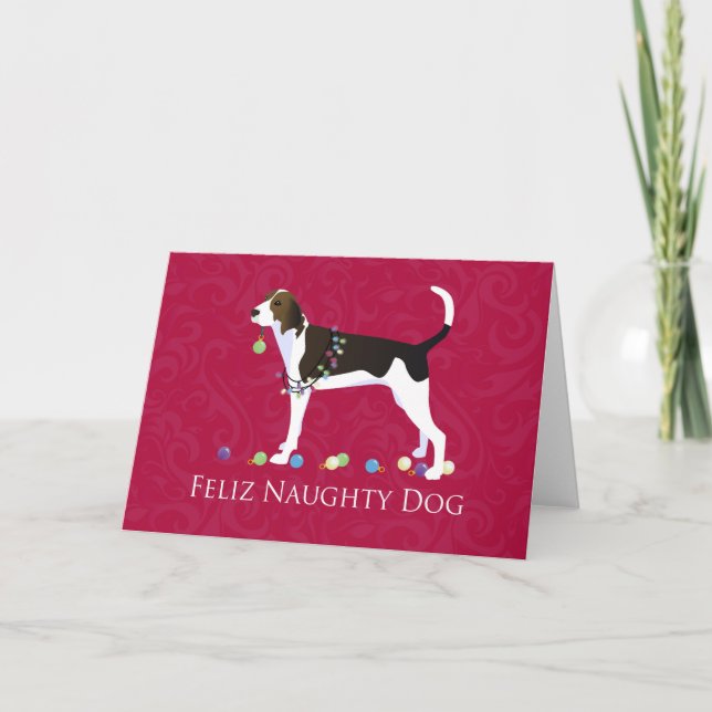 Treeing Walker Coonhound Christmas Holiday Card (Front)