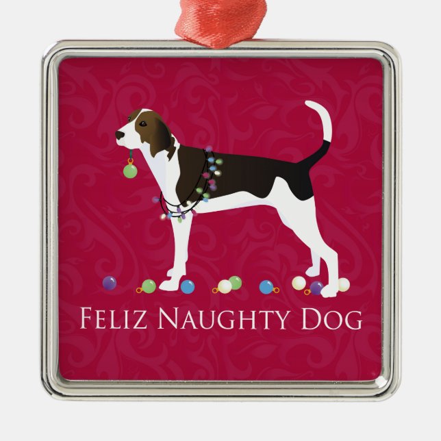 Treeing Walker Coonhound Christmas Metal Tree Decoration (Front)