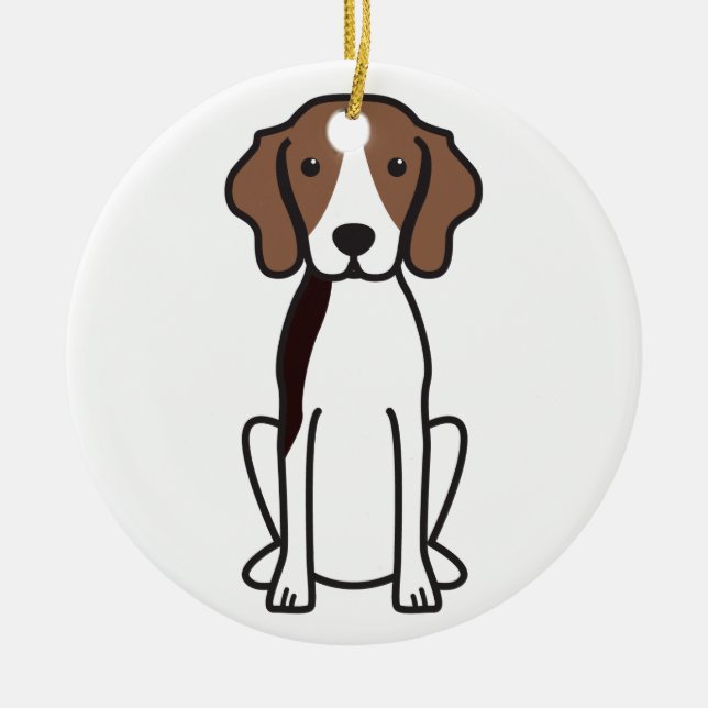 Treeing Walker Coonhound Dog Cartoon Ceramic Tree Decoration (Front)