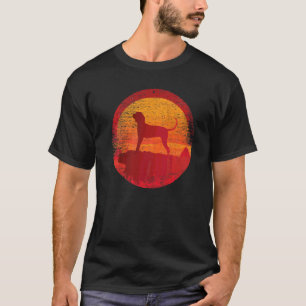 Treeing Walker Coonhound Dog Retro Sunset T-Shirt
