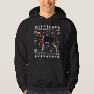 Treeing Walker Coonhound Dog Santa Hat Xmas Ugly C Hoodie
