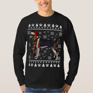 Treeing Walker Coonhound Dog Santa Hat Xmas Ugly C T-Shirt