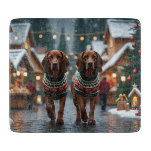 Treeing Walker Coonhound Dogs Christmas Snow Cutting Board