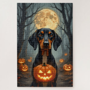 Treeing Walker Coonhound Haunted Halloween Jigsaw Puzzle