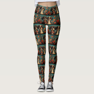 Treeing Walker Coonhound Heart Valentine's Day Leggings