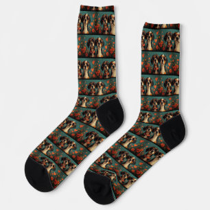Treeing Walker Coonhound Heart Valentine's Day Socks