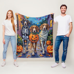 Treeing Walker Coonhound In Halloween Costumes Fleece Blanket