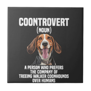 Treeing Walker Coonhound Lover Dog Coontrovert Ceramic Tile