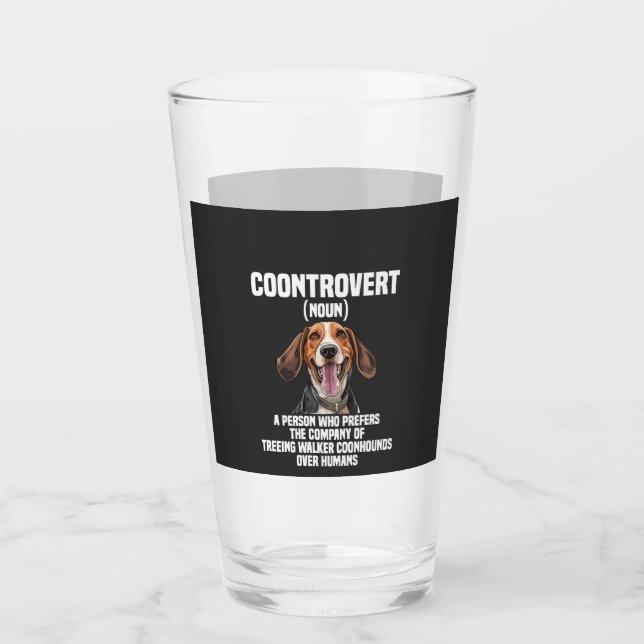 Treeing Walker Coonhound Lover Dog Coontrovert Glass (Front)