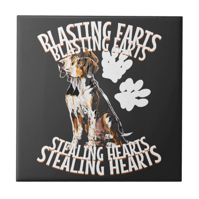 Treeing Walker Coonhound Lover Dog Owner Blasting Ceramic Tile (Front)