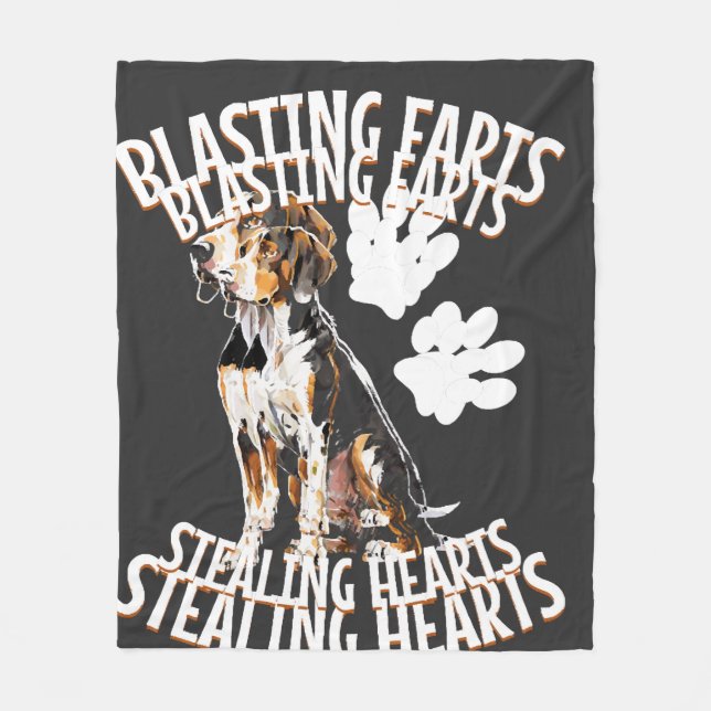 Treeing Walker Coonhound Lover Dog Owner Blasting Fleece Blanket (Front)