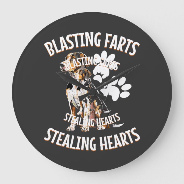 Treeing Walker Coonhound Lover Dog Owner Blasting Large Clock (Front)