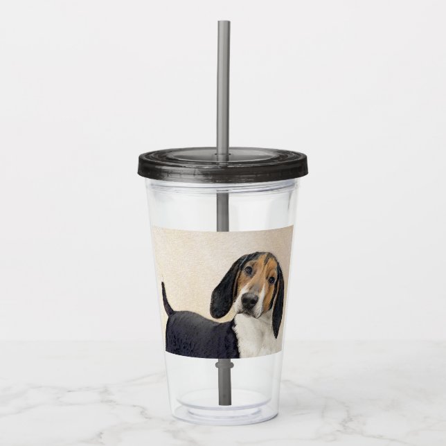 Treeing Walker Coonhound Painting - Original Art Acrylic Tumbler (Front)