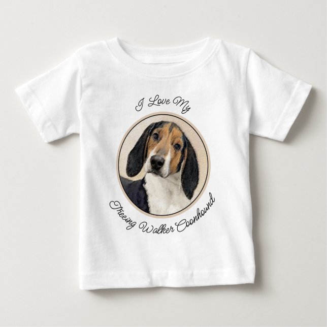Treeing Walker Coonhound Painting - Original Art Baby T-Shirt (Front)