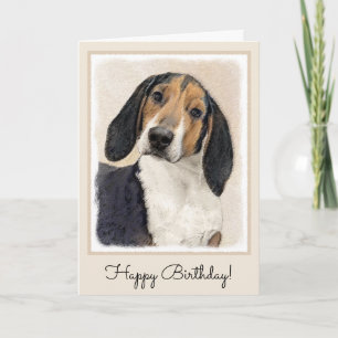 Treeing Walker Coonhound Painting - Original Art Card