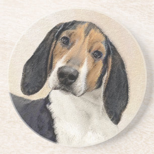 Treeing Walker Coonhound Painting - Original Art Coaster