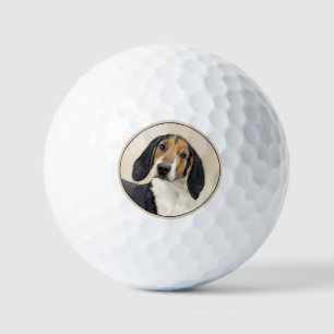 Treeing Walker Coonhound Painting - Original Art Golf Balls