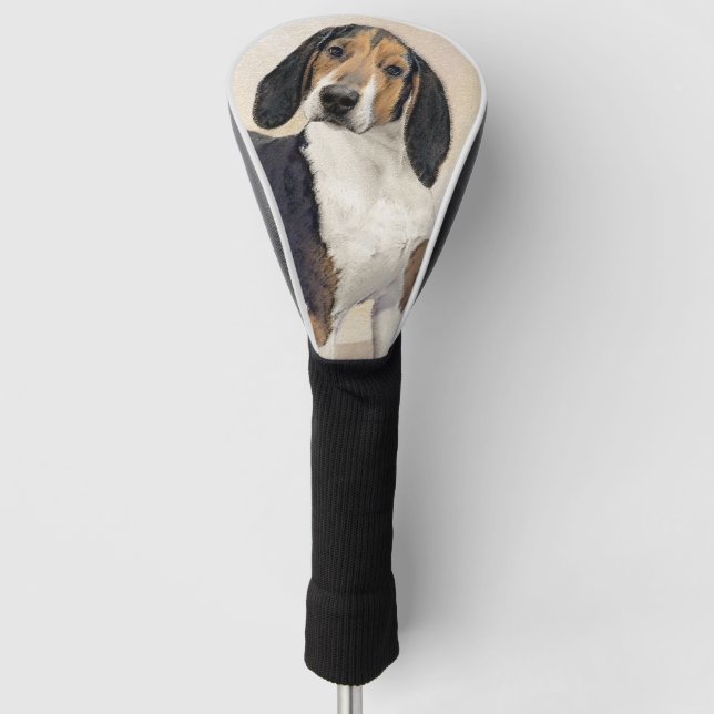 Treeing Walker Coonhound Painting - Original Art Golf Head Cover (Front)
