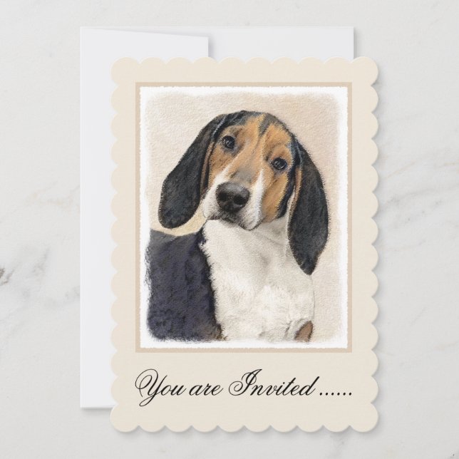 Treeing Walker Coonhound Painting - Original Art Invitation (Front)