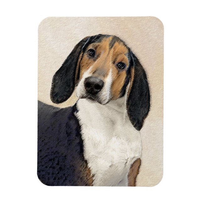Treeing Walker Coonhound Painting - Original Art Magnet (Vertical)