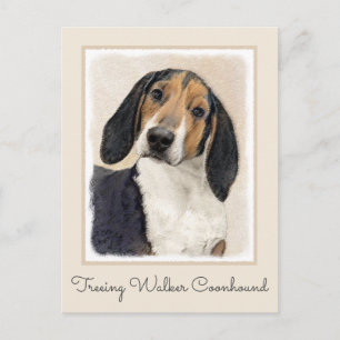 Treeing Walker Coonhound Painting - Original Art Postcard