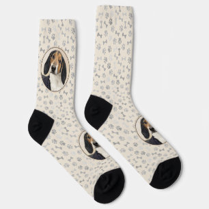 Treeing Walker Coonhound Painting - Original Art Socks