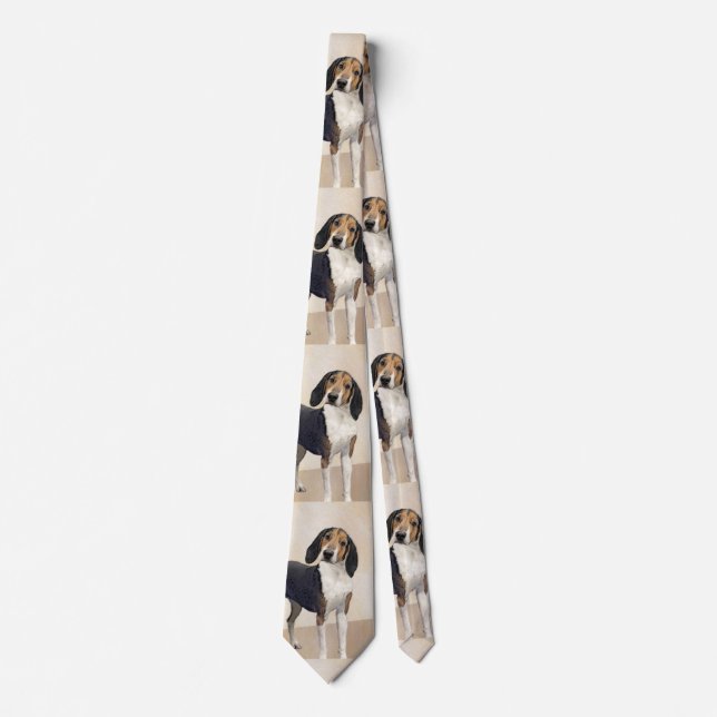 Treeing Walker Coonhound Painting - Original Art Tie (Front)