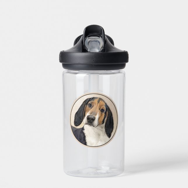 Treeing Walker Coonhound Painting - Original Art Water Bottle (Front)